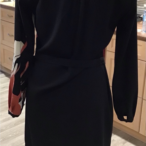 Chic Black Floral Wrap Dress - Picture 5 of 10